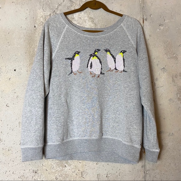 American Eagle Outfitters Sweaters - American Eagle gray sequin penguin sweatshirt